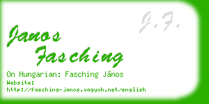 janos fasching business card