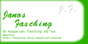 janos fasching business card